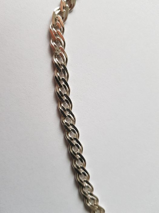 Szeroki Łańcuszek srebrny 42,5 cm stan idealny
