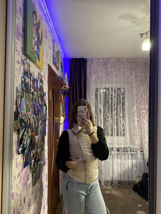 Желетка жіноча весняна, розмір xs, колір молочний