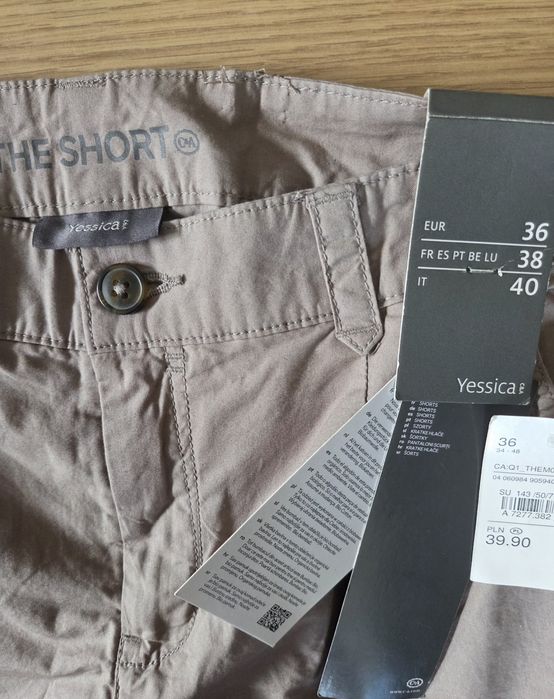 C&A Yessica nowe damskie krótkie spodenki beż szorty 36 S