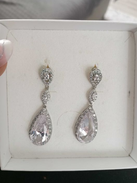 Srebrne kolczyki ślubne