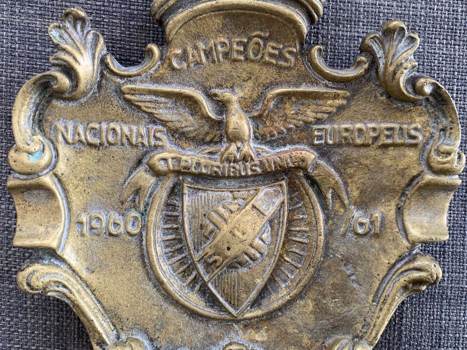 Cinzeiro vintage antigo Benfica Campeão Europeu 1960, 1961