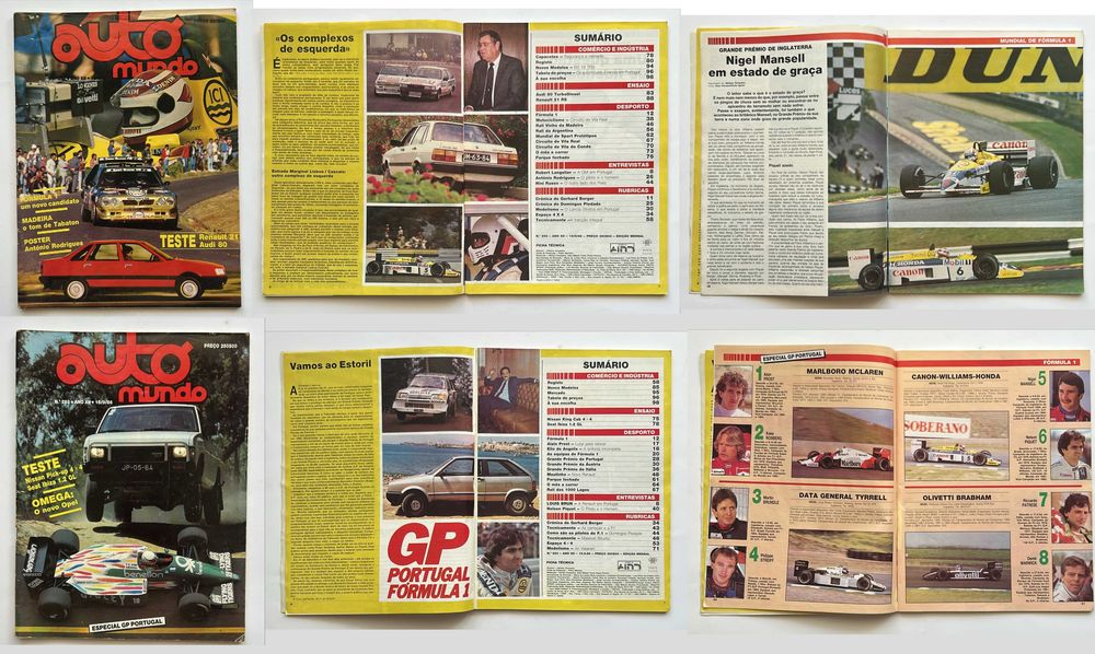 Coleção de revistas Auto Mundo de 1986