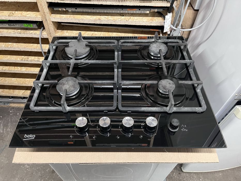 Płyta BEKO gazowa czarne szkło |12msc |BD stan |Dowóz