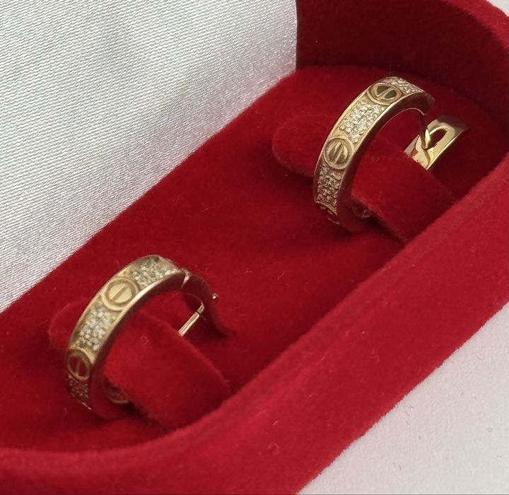 Золотые серёжки “Cartier” с бриллиантами