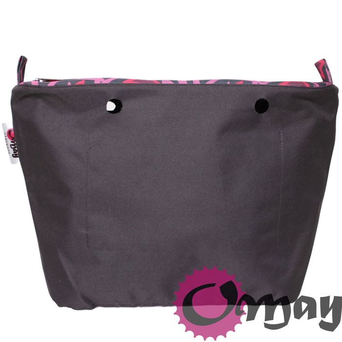 Grafitowy organizer do OBAG MINI gwiazdy różowe 2 kieszenie wkład OMAY