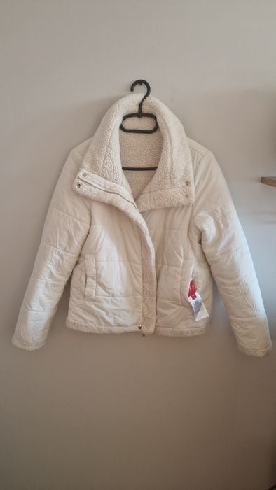 Kurtka dwustronna futerko kożuszek guess oryginalne białe cieple