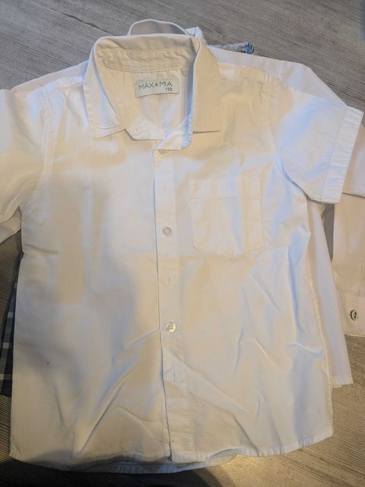 Koszula biała z krótkim rękawem 110 firmy Max & Mia