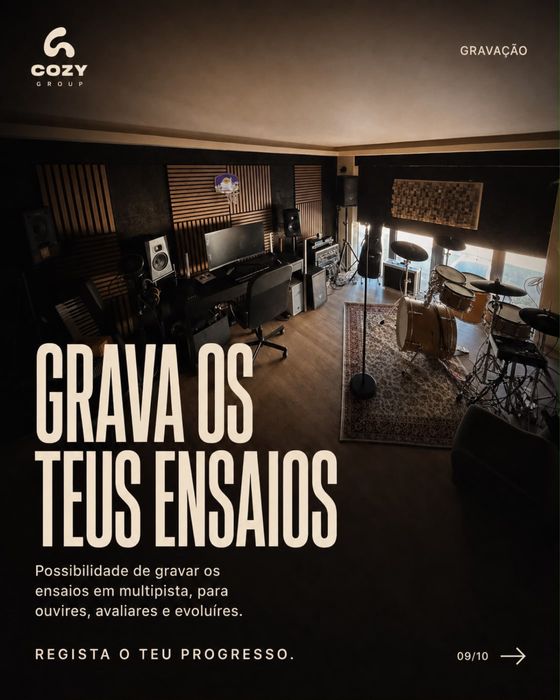 Sala de Ensaios – Espaço Profissional | Até 6 Músicos