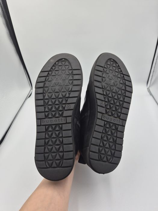 Sneakersy męskie czarne bugatti 40 skóra ekologiczna