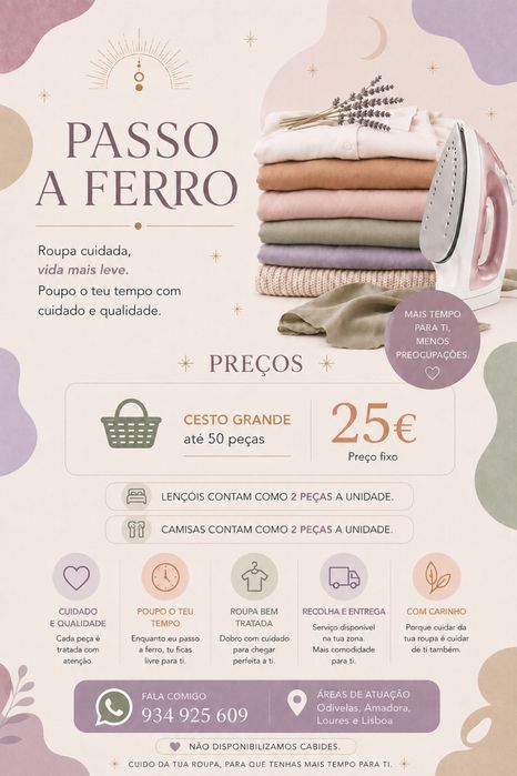 PASSO A FERRO  - roupa cuidada vida mais leve