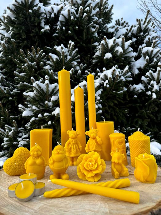 Świeczka SZEŚCIAN WYSOKI z naturalnego wosku pszczelego