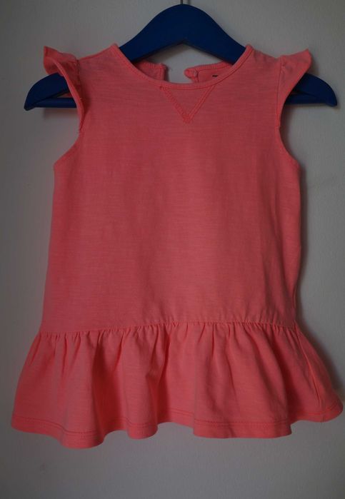 Vestido para menina Laranja salmão para verão 6-9 meses