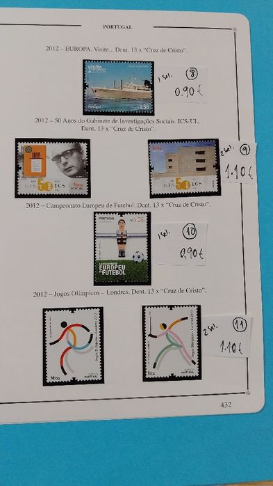 Selos de Portugal Novos c/ goma- 2012- Ref. 1- 26/11