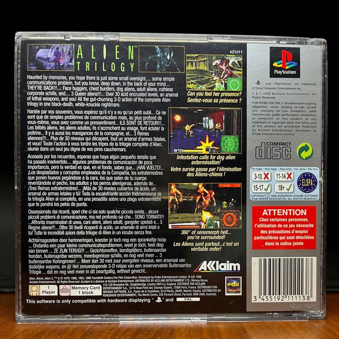 Alien Trilogy PS1 Playstation 1