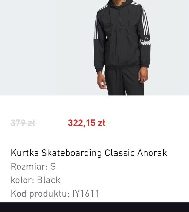 Kurtka bluza wiatrówka IY1611  adidas skateboarding s