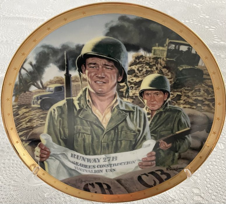 Talerz Kolekcjonerski Franklin Mint John Wayne „Bravery Under Fire” li