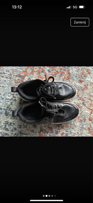 Sneakersy Deichmann dziewczęce 39 czarne skóra ekologiczna