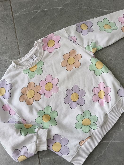 Світшот в квіти тринитка Zara + лосіни рубчик TU, 116 розмір