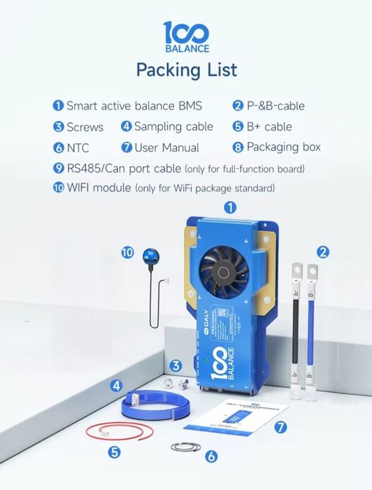 Daly 100balance smart bms 8-17s 250 a wi-fi бмс