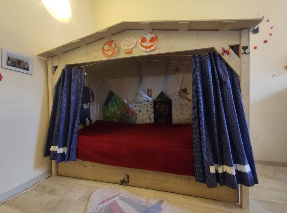 Ліжко дитяче, ліжко будиночок з вікнами, матрац Artilat