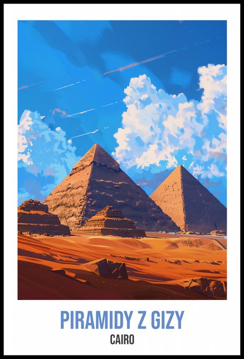 Plakat 67,5x100cm Piramidy z Gizy