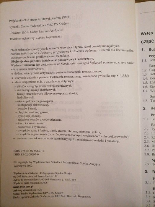 Chemia zbiór zadań WSiP