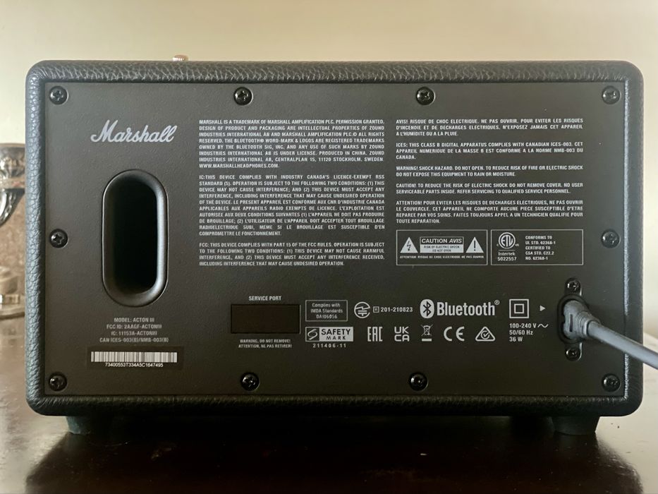 Marshall action 3 coluna bluetooth