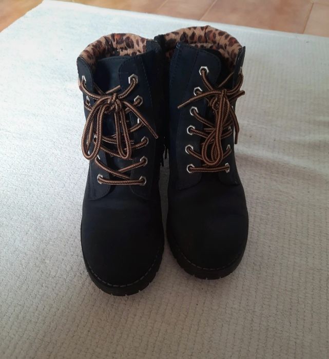 Black lace-up boots