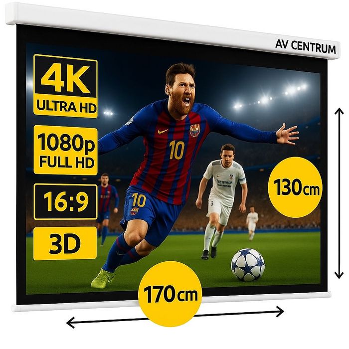EKRAN PROJEKCYJNY ŚCIENNY AVC-M170 84" 170X130 AV Centrum Bydgoszcz