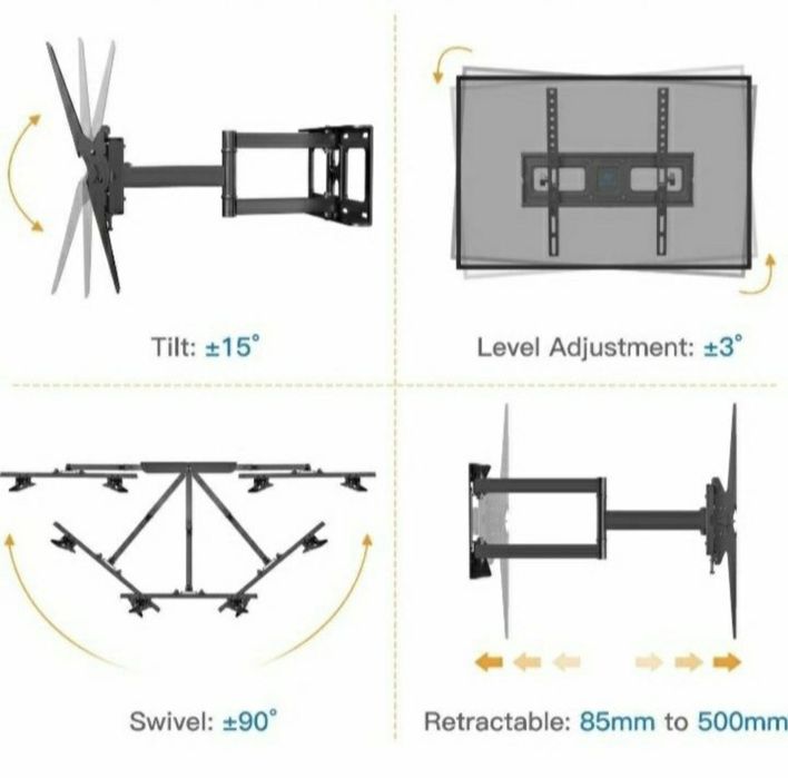 Uchwyt regulowany do telewizorów 32-55" extra strong 45 kg