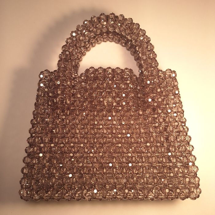 Сумка з намистин сіра