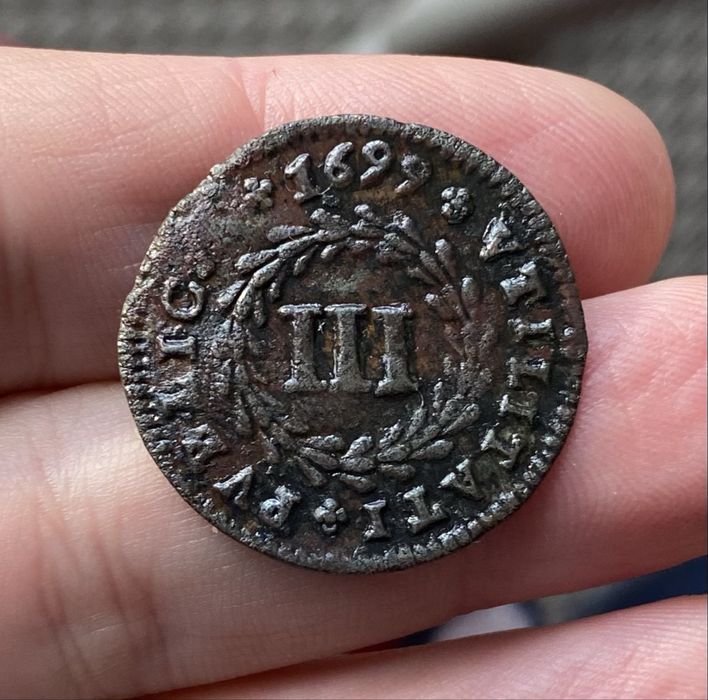 Moeda 1191 - D. PEDRO II - III Reis 1699