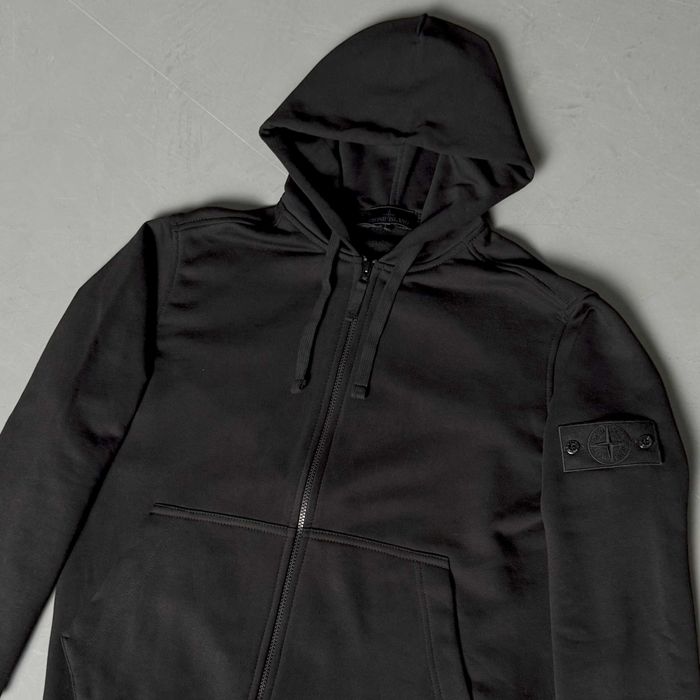 Зіп худи Stone Island чорний гост ghost кофта-зип стон айленд зипка
