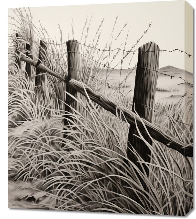 Obraz 60x70cm Szumy i Szepty Wiejskiego Płotu