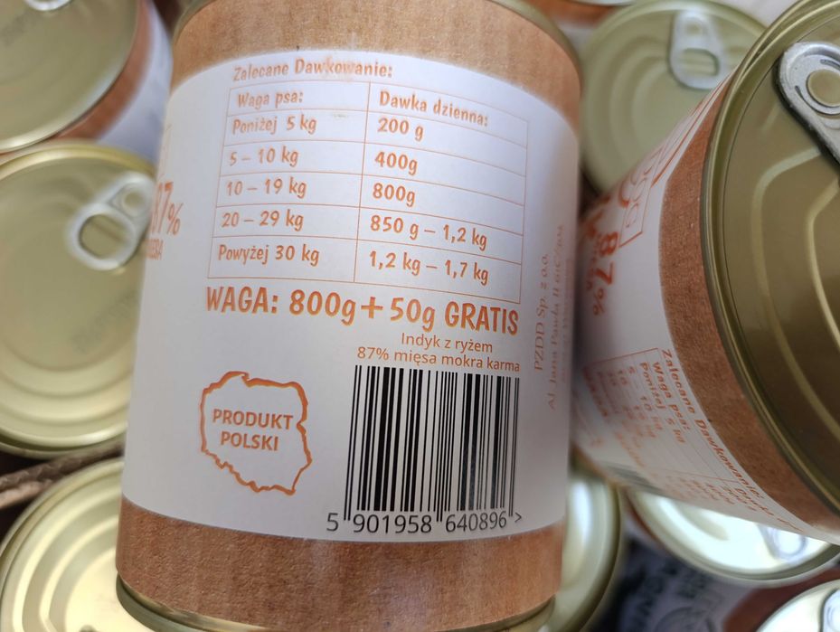 Doctor Dog Indyk z ryżem 850 g - 24 puszki