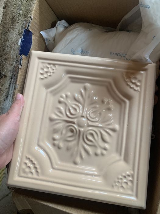 Кахель шамотний сніжинка пісочна