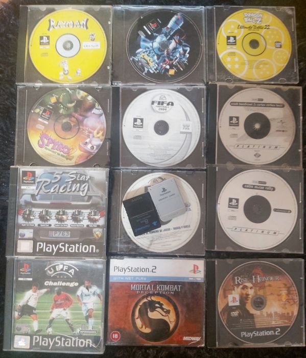 PlayStation Jogos e Cartões de Memória.