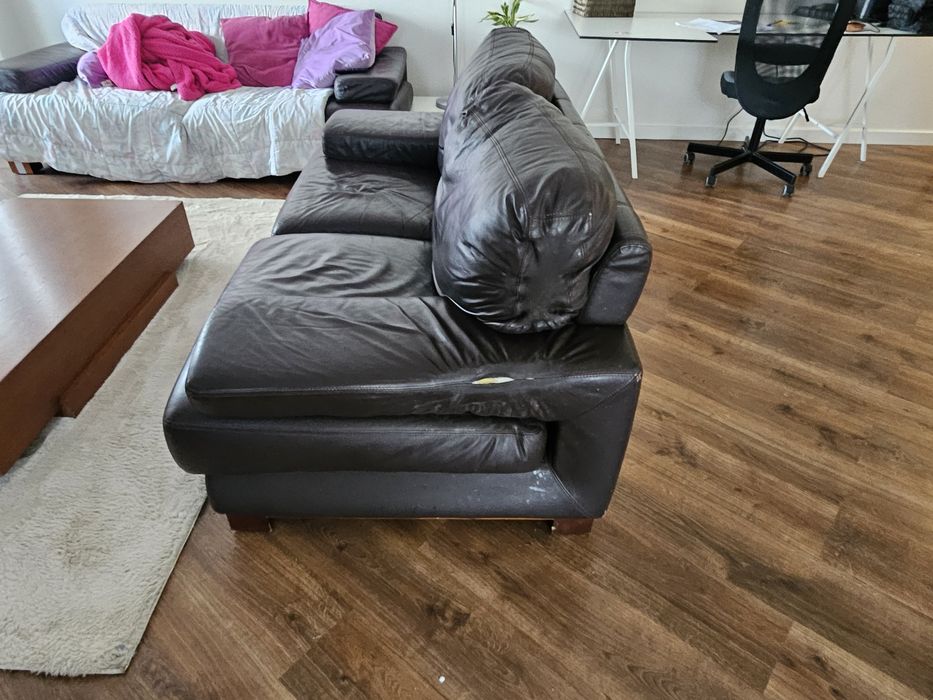 Sofas de pele com apoio