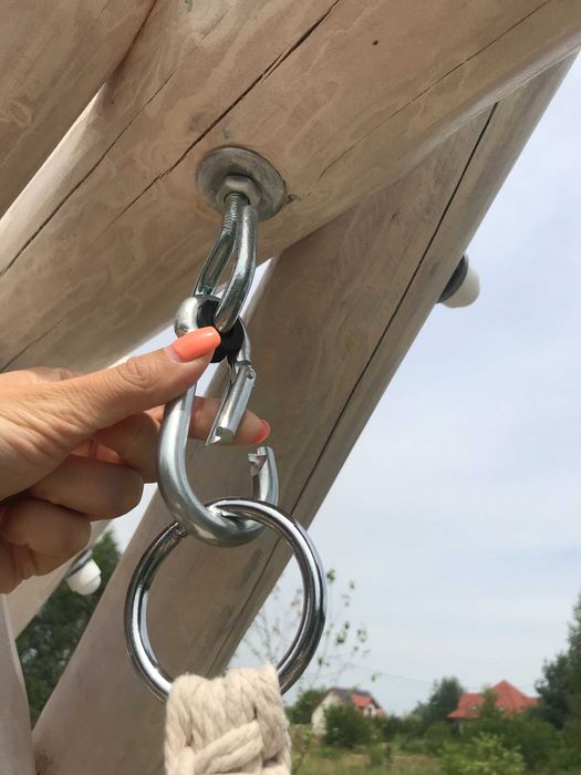 Huśtawka ogrodowa duża, drewniana