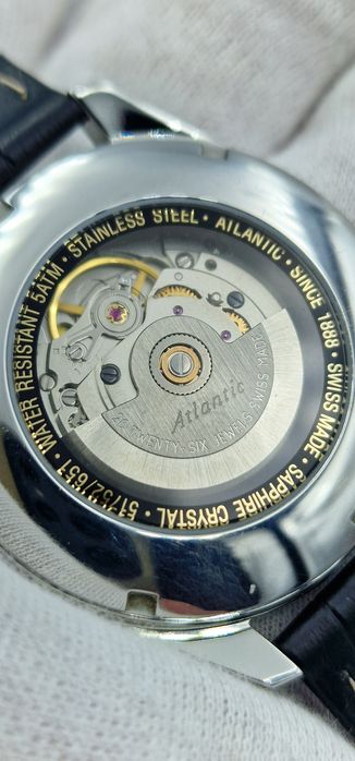 Atlantic Worldmaster Art Deco Automatic z White + Silver - Swiss Made