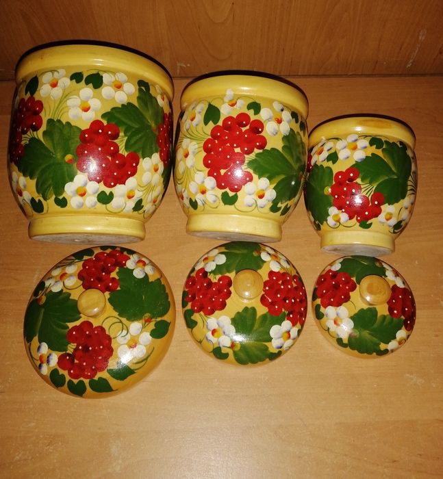 Деревянные банки для сыпучих. Ручная роспись. .