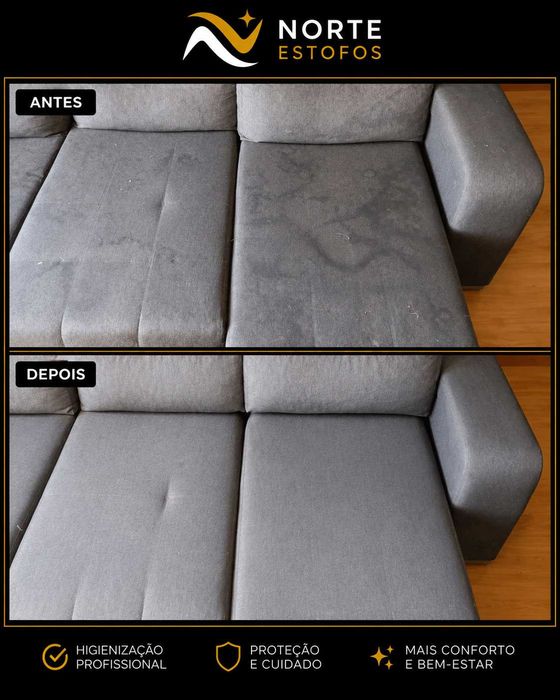 Limpeza, Desinfeção ou Impermeabilização profissional de Sofás, Colchões  e Estofos  de 39 €.