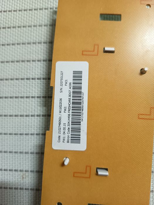 Placa de Interface / Display Máquina Lavar Whirlpool FreshCare+ | W11022536 (21027490501 Bitron)