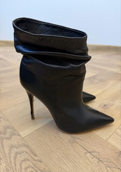 Botki Ewa Longoria 39 na szpilce skórzane