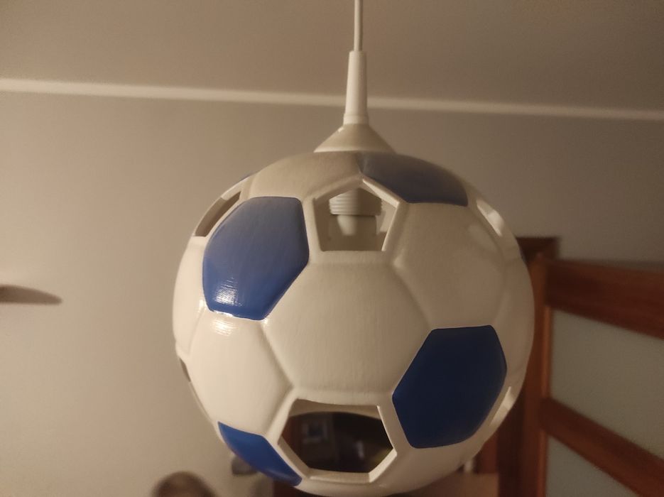 Lampa sufitowa piłka nożna niebieska porcelana