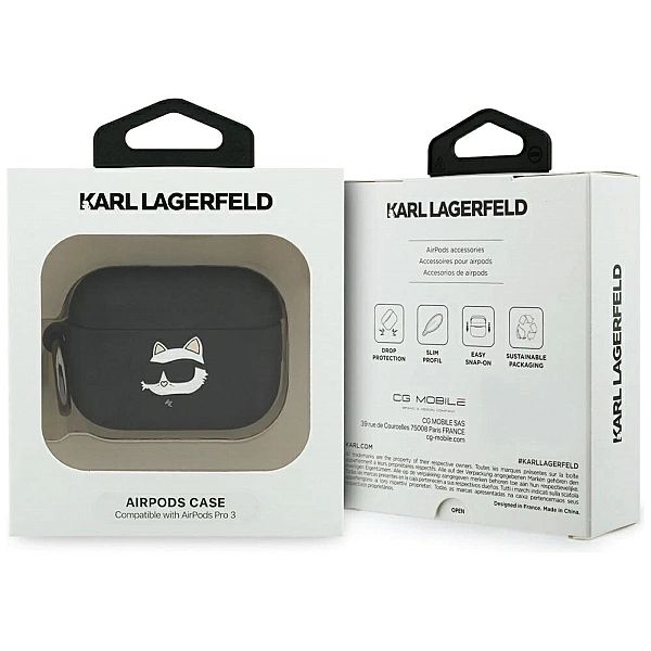 Etui Karl Lagerfeld Silicone Choupette Head 3D na AirPods Pro 3 - czar
