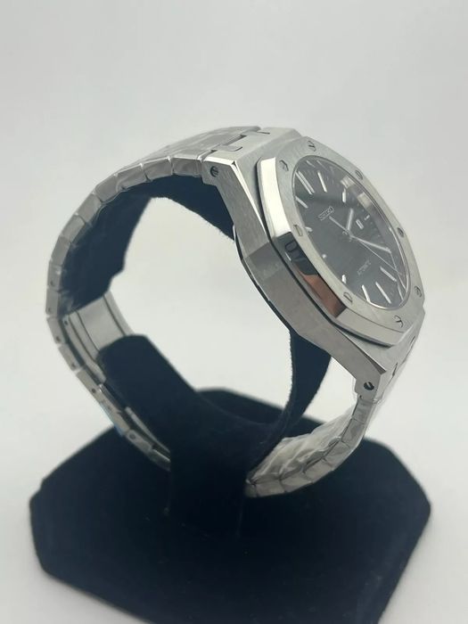 SEIKO MOD Royal OAK Czarny Black Custom NOWY Zegarek Męski