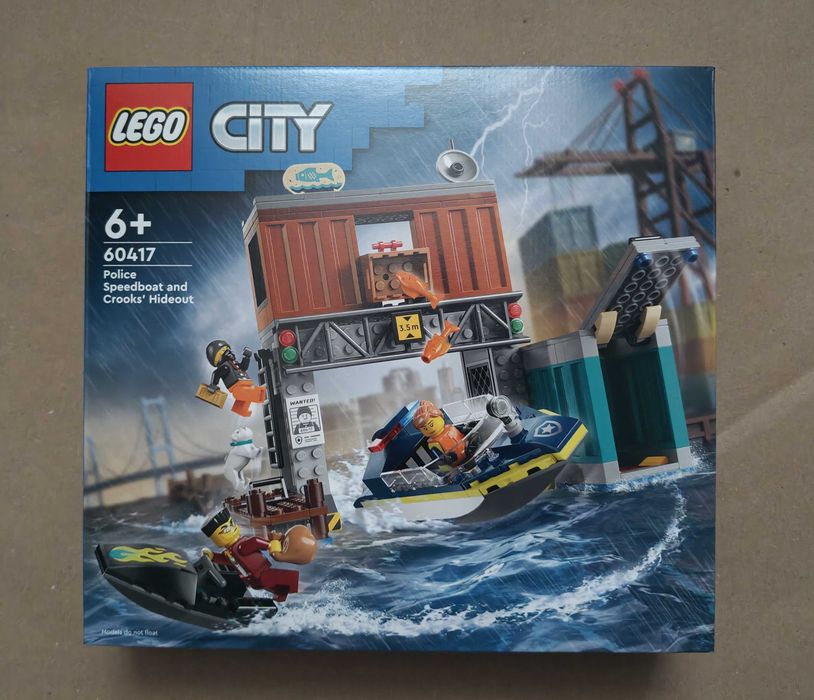 LEGO 60417 City - Policyjna motorówka i kryjówka złodziejaszków