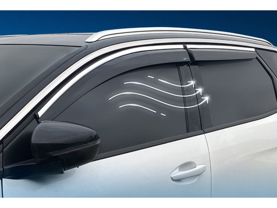 Peugeot 3008 2016+ рр. Вітровики з хромом (4 шт., Sunplex Chrome)