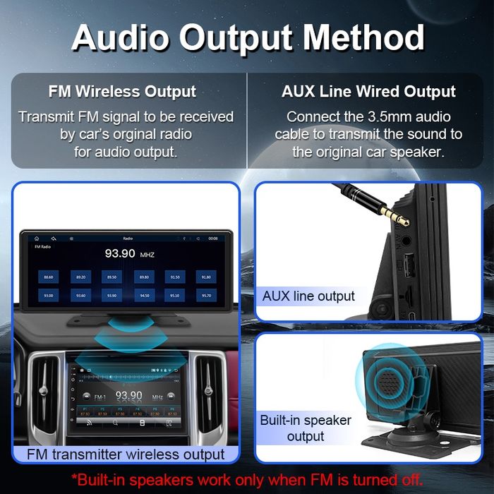 Автомобильный Монитор с Carplay и Android Auto  Дисплей 10"